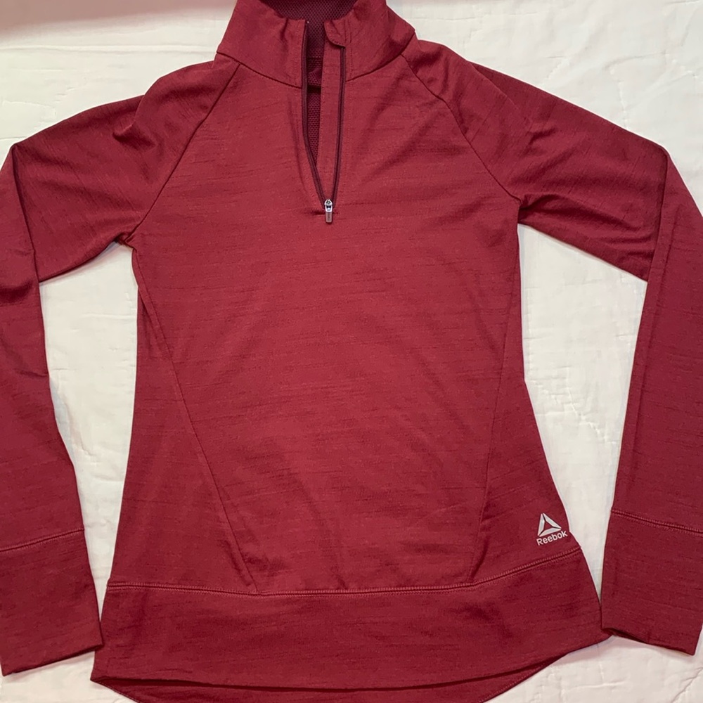 Reebok Women's Maroon Quarter-Zip Running Pullover Size XS